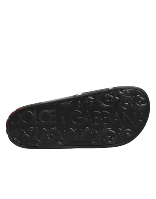 Schwarze Gummi-Badesandalen