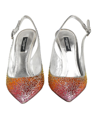 Mehrfarbige Pailletten Slingback Pumps Schuhe