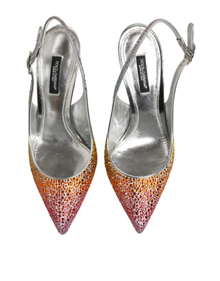 Mehrfarbige Pailletten Slingback Pumps Schuhe
