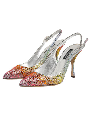 Mehrfarbige Pailletten Slingback Pumps Schuhe