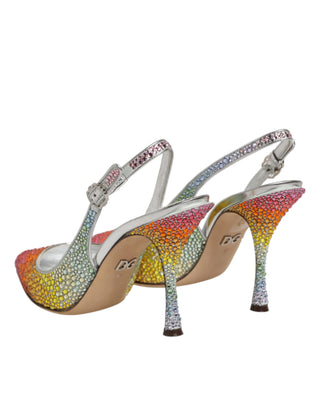 Mehrfarbige Pailletten Slingback Pumps Schuhe