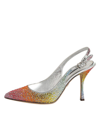 Mehrfarbige Pailletten Slingback Pumps Schuhe