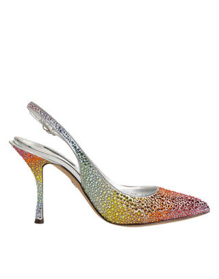 Mehrfarbige Pailletten Slingback Pumps Schuhe