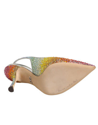 Mehrfarbige Pailletten Slingback Pumps Schuhe
