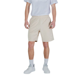 Beige Baumwoll-Bermudashorts