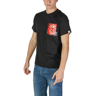 Schwarzes Baumwoll-T-Shirt