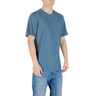 Blaues Baumwoll-T-Shirt