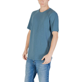 Blaues Baumwoll-T-Shirt