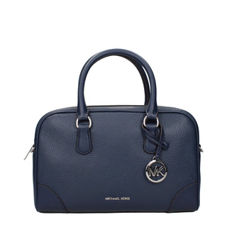 Bolso de mano de cuero azul