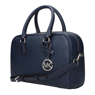 Bolso de mano de cuero azul