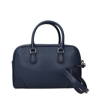 Bolso de mano de cuero azul