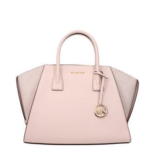 Bolso de mano de cuero rosa