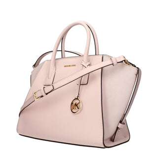 Bolso de mano de cuero rosa