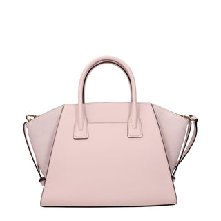 Bolso de mano de cuero rosa
