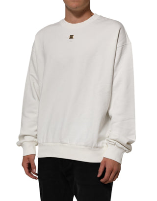 Weißes DG Logo Rundhals-Sweatshirt