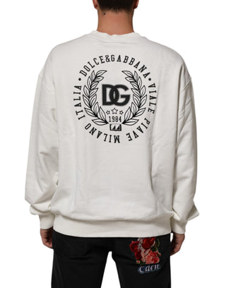 Weißes DG Logo Rundhals-Sweatshirt