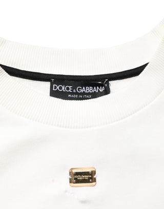 Weißes DG Logo Rundhals-Sweatshirt