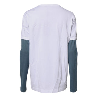 Weißes Baumwoll-T-Shirt mit Rundhalsausschnitt und Grafikdruck