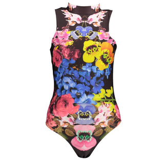 Black Polyester Women Bodysuit