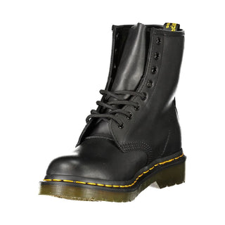 Black Leather Unisex Ankle Boot