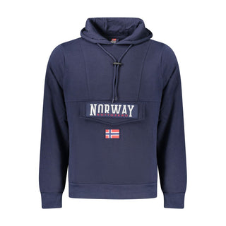 Blauer Kapuzenpullover für Herren aus Baumwolle