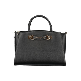 Schwarze Damenhandtasche aus Polyurethan