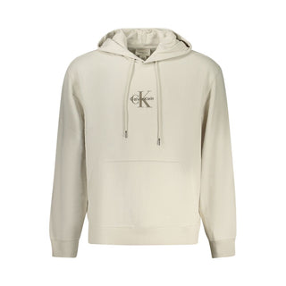 Beigefarbener Kapuzenpullover aus Baumwolle für Herren
