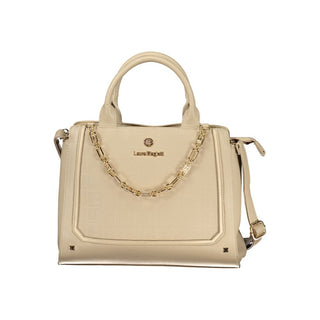 Beige PVC-Handtasche für Damen