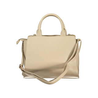 Beige PVC-Handtasche für Damen