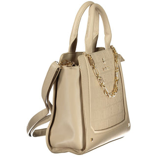 Beige PVC-Handtasche für Damen