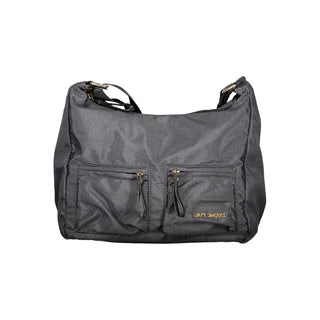 Schwarze Damenhandtasche aus Polyester