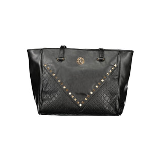Schwarze PVC-Damenhandtasche