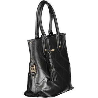Schwarze PVC-Damenhandtasche