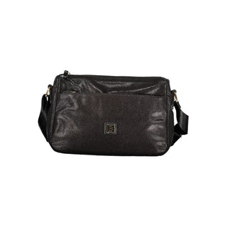 Schwarze Damenhandtasche aus Polyester