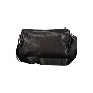 Schwarze Damenhandtasche aus Polyester