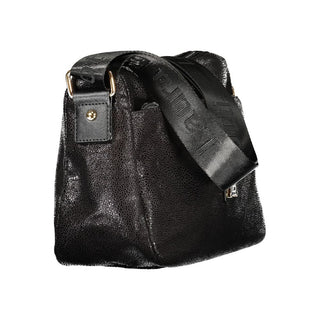 Schwarze Damenhandtasche aus Polyester