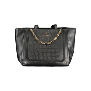 Schwarze PVC-Damenhandtasche