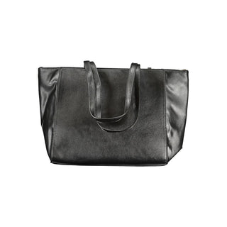 Schwarze PVC-Damenhandtasche
