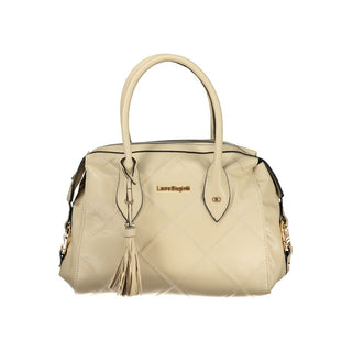 Beige PVC-Handtasche für Damen