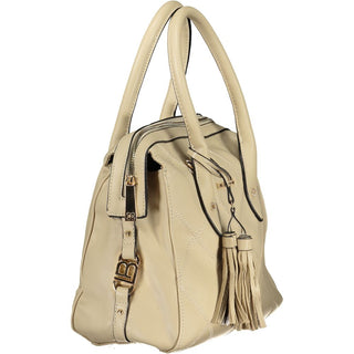Beige PVC-Handtasche für Damen