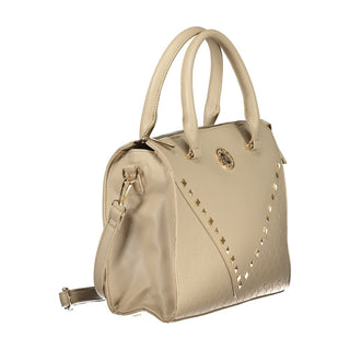 Beige PVC-Handtasche für Damen