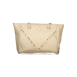 Beige PVC-Handtasche für Damen
