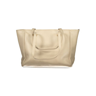 Beige PVC-Handtasche für Damen