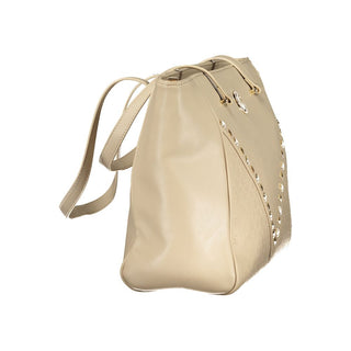 Beige PVC-Handtasche für Damen