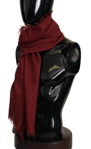 Roter DG Crown Kaschmir-Seiden-Fransenschal Wickelschal