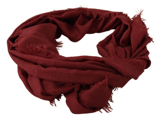 Roter DG Crown Kaschmir-Seiden-Fransenschal Wickelschal