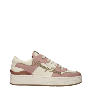 Rosa Leder-Sneakers, Low Top