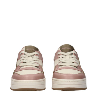 Zapatillas bajas de cuero rosas