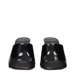 Sandalias de plataforma de cuero negro