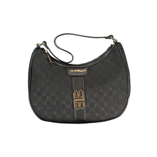 Schwarze Damenhandtasche aus Polyester